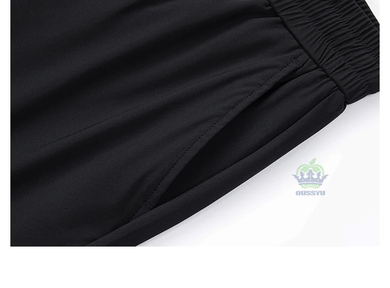 Summer High Stretch Pants Man Thin Elastic Waist Korean Grey Sweatpants Jogging Casual Sports Trousers Male Fashion Luxury Brand
