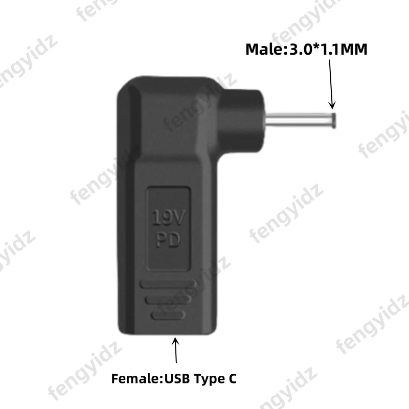Laptop Power Adapter Connector Dc Plug USB Type C Female to Universal Male Jack Converter for Hp Dell Asus Acer Lenovo Notebook