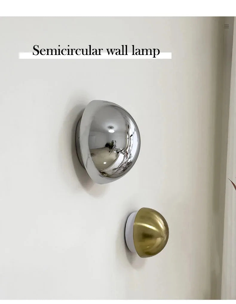 Medieval Bauhaus Chrome Wall Lamps Plated Semicircular Mushroom Lamp Danish Designer Living RoomBedroom Bedside Wall Lights