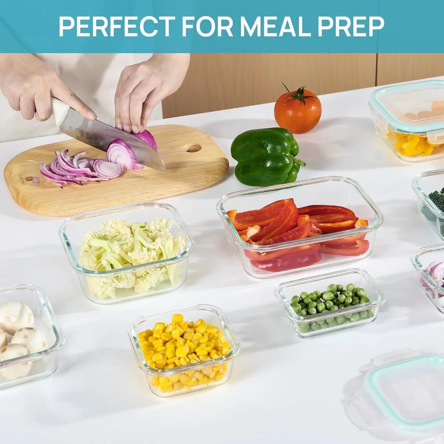 Glass Lunch Bento Box for Adults, Food Storage Containers with Lids Microwave & Dishwasher Safe Meal Prep Container for Office
