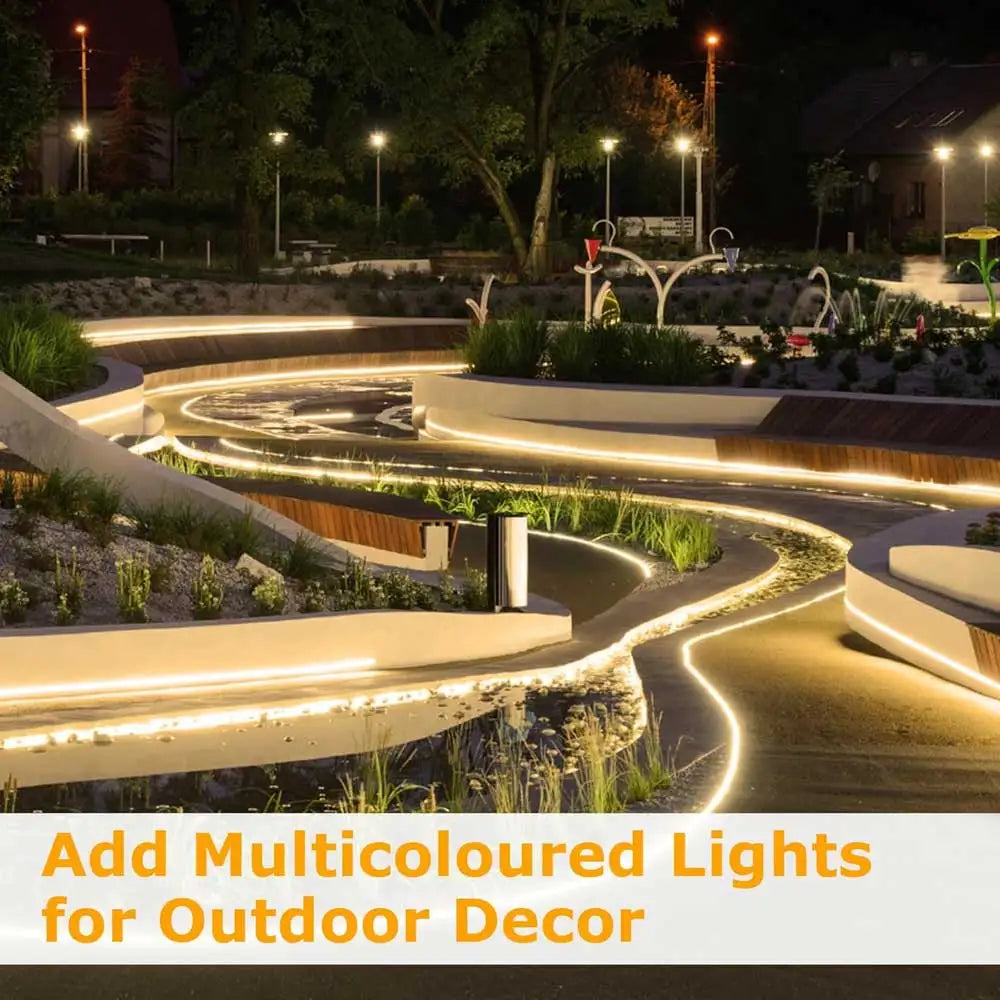24V COB Solar Neon Light Strips DC 24V Flexible Lights Waterproof IP67 Warm White 1m 2m 3m 4m 5m LED Strip For Garden Decoration