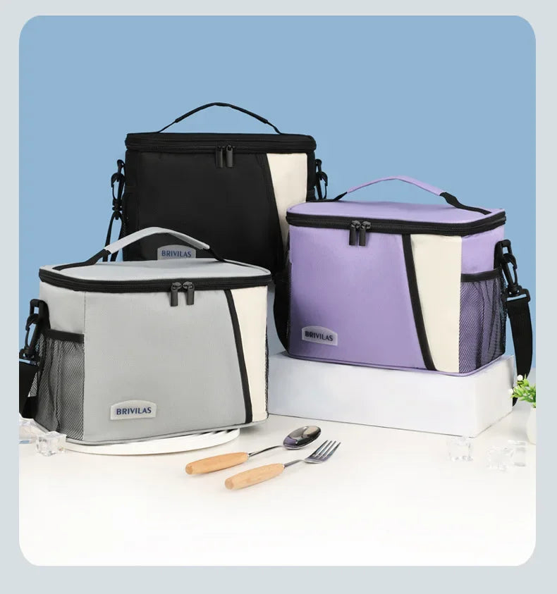 Insulated Lunch Bag Large Reusable Lunch Bags with Adjustable Shoulder Strap for Women Men, Ideal for Work, School & Outdoor Use