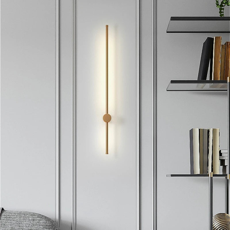 Remote Control Dimmable Wall Light, Plug-in Rotating LED Bar Lamp for Home Office Restaurant, Black/Gold/White, 60/80/100cm