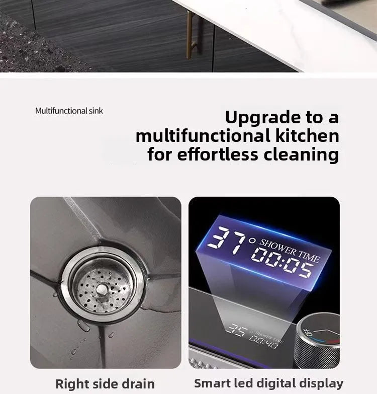 Kitchen Sink Nano Stainless Steel Kitchen Sink Large Single Bowl Wash Basin Kitchen Items Kitchen Sink Dishwashing Sink