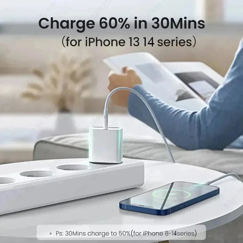 30W Charger USB Type C Fast Charger For iPhone 13 15 17 14 12 11 16 Pro Max Plus PD Charger Charging Cable Accessories