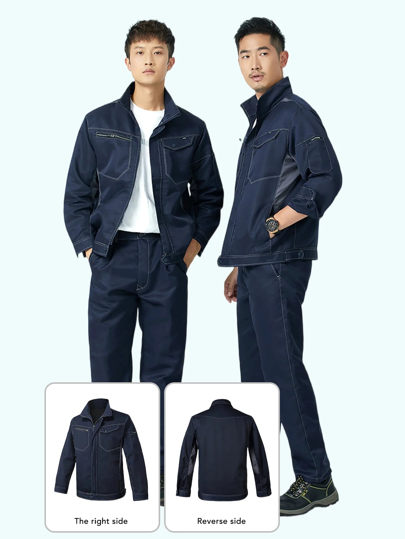 Fashion Denim Workwear for Men Women Spring Autumn Long-sleeved Work Clothes Wear-resistant Uniform Coat Workshop Uniforms
