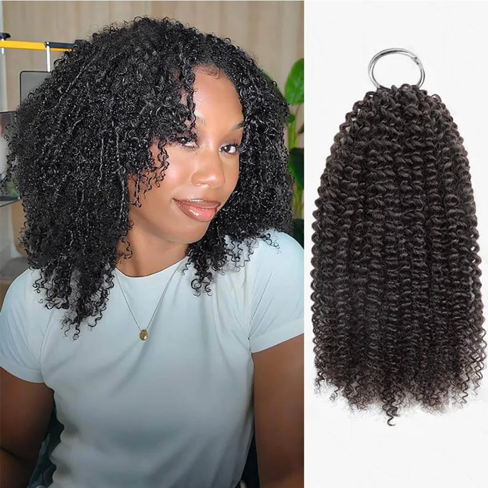 3rd Generation Afro Kinky Curly Crochet Human Hair Extensions 7 Packs Pre Separated Knotless 100% Human Hair Crochet Extension