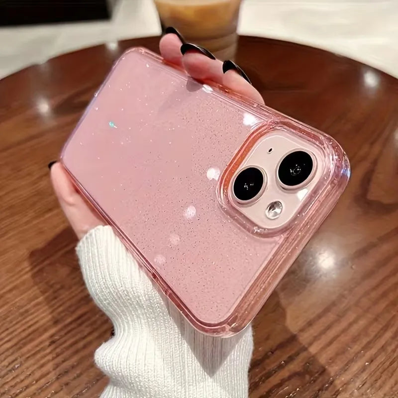 Luxury Glitter Bling Transparent Case For iPhone 18 17 Pro Max 17 Air 11 12 13 14 15 16 Pro Max X XR XS 7 8 Shockproof TPU Cover