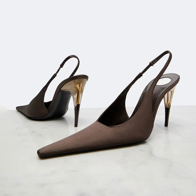 Ladies' Summer New High Heel Pointed Sandals Fashion Small Square Party Wedding Ladies' High Heel Sandals