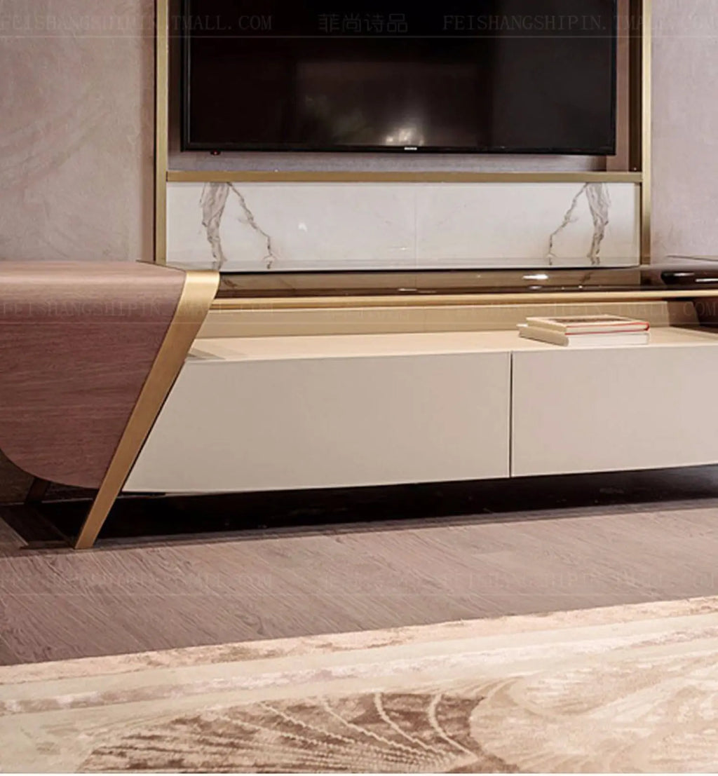 Light luxury Hong Kong-style postmodern floor cabinet Italian minimalist living room audio and video cabinet