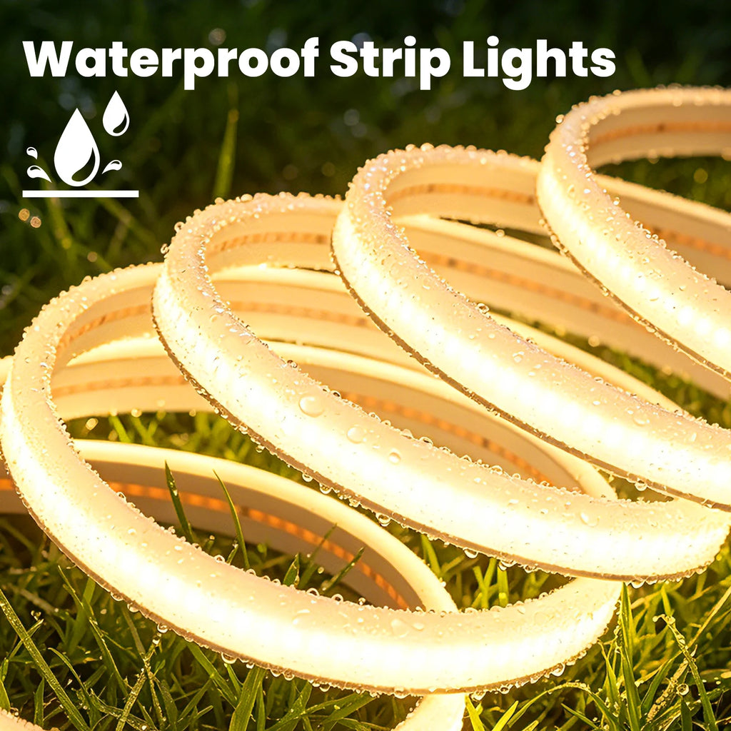 Waterproof Outdoor Solar COB LED Neon Light Strip 24V 320LEDs/m RA90 Linear Flexible Solar Lights for Yard Garden Decoration