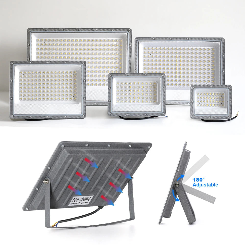 50W 100W 200W 300W 500W Led Floodlight Outdoor IP66 Waterproof 220V Reflector LED Garden Lighting Street Lamp Wall Flood Lights