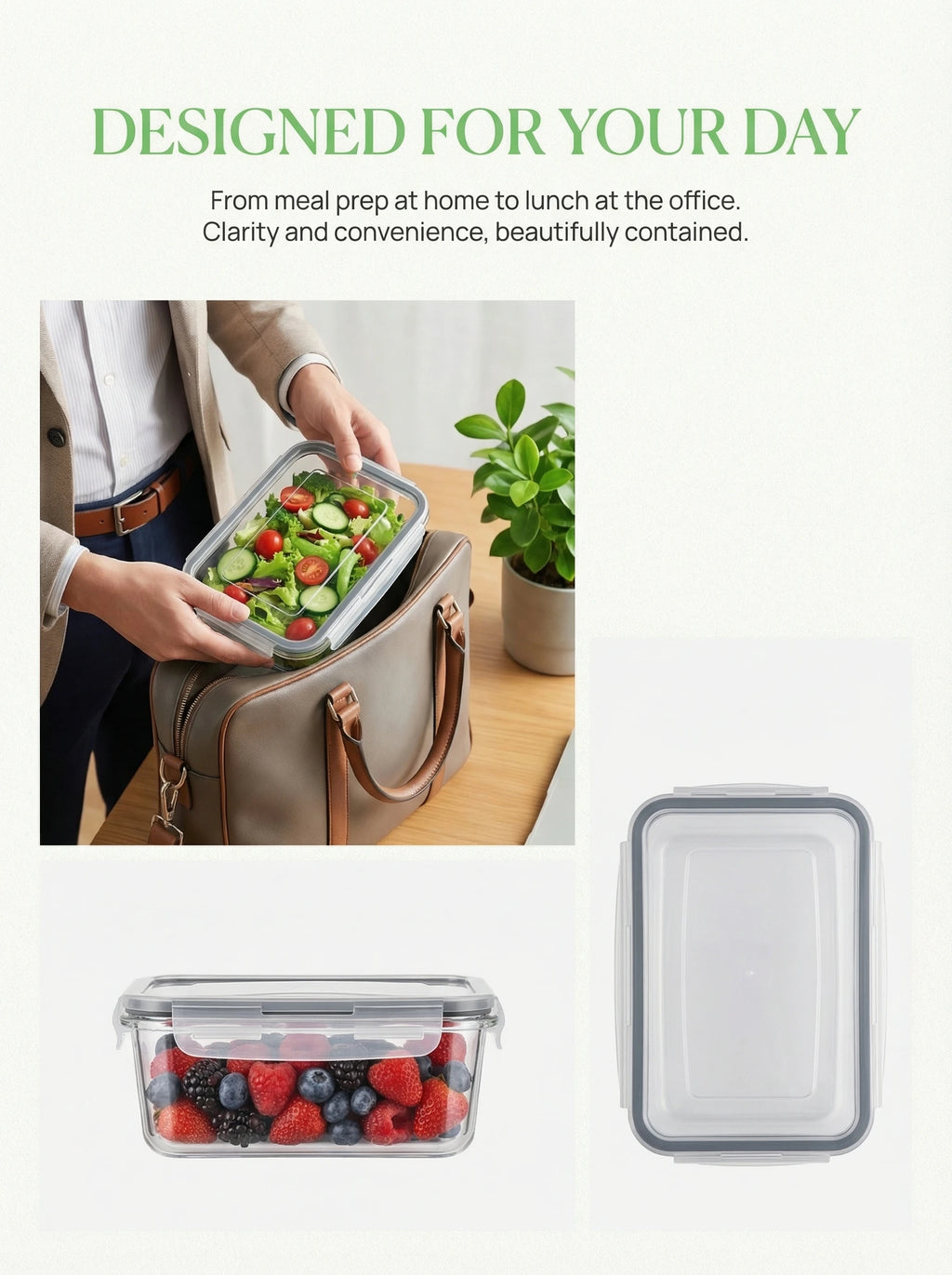 2026 New Clear Kitchen Food Storage Container Set Microwave Safe Multifunctional Plastic Lunch Box with Lid Airtight Leakproof