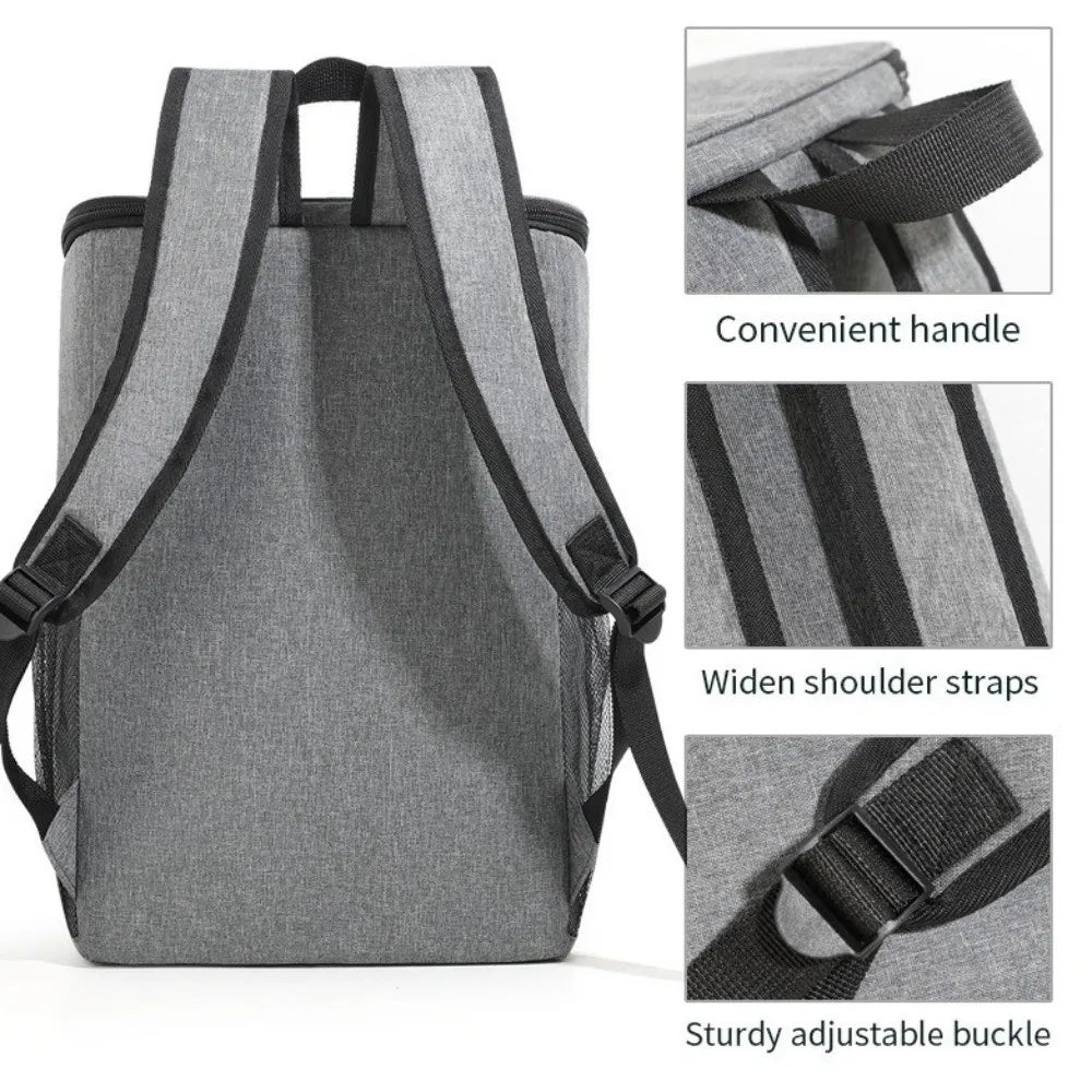 Insulated Backpack Double Shoulder Thickened Portable Thermal Lunch Bag Oxford Fashion Large Capacity Cooler Bag