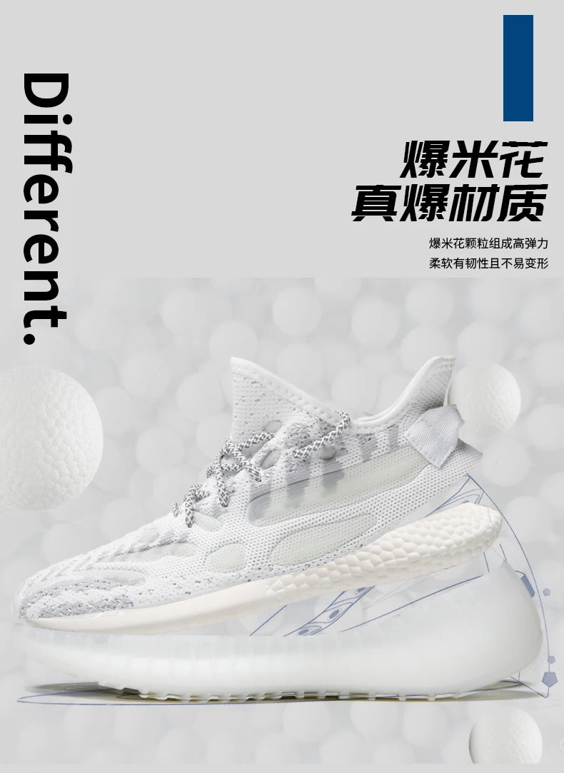 New Autumn-style Boyfriend Mesh Shoes, Breathable Casual Sports Shoes, Popcorn Sole Lightweight Running Shoes