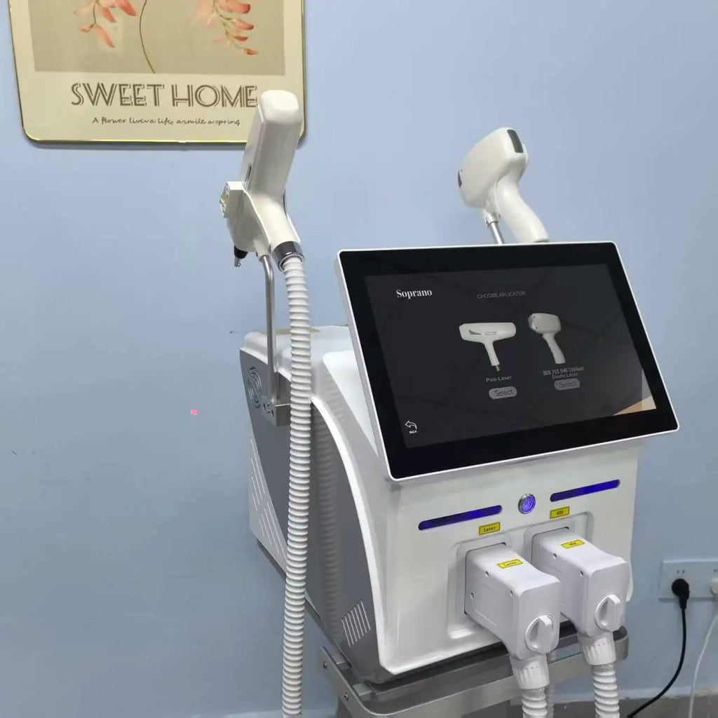 Myoslim 2In1 FAC 10Bars Diode 808 Lase Hair Removal Machin Picosecond Tattoo Removal Machine 4Wavelength Skin Rejuvenation