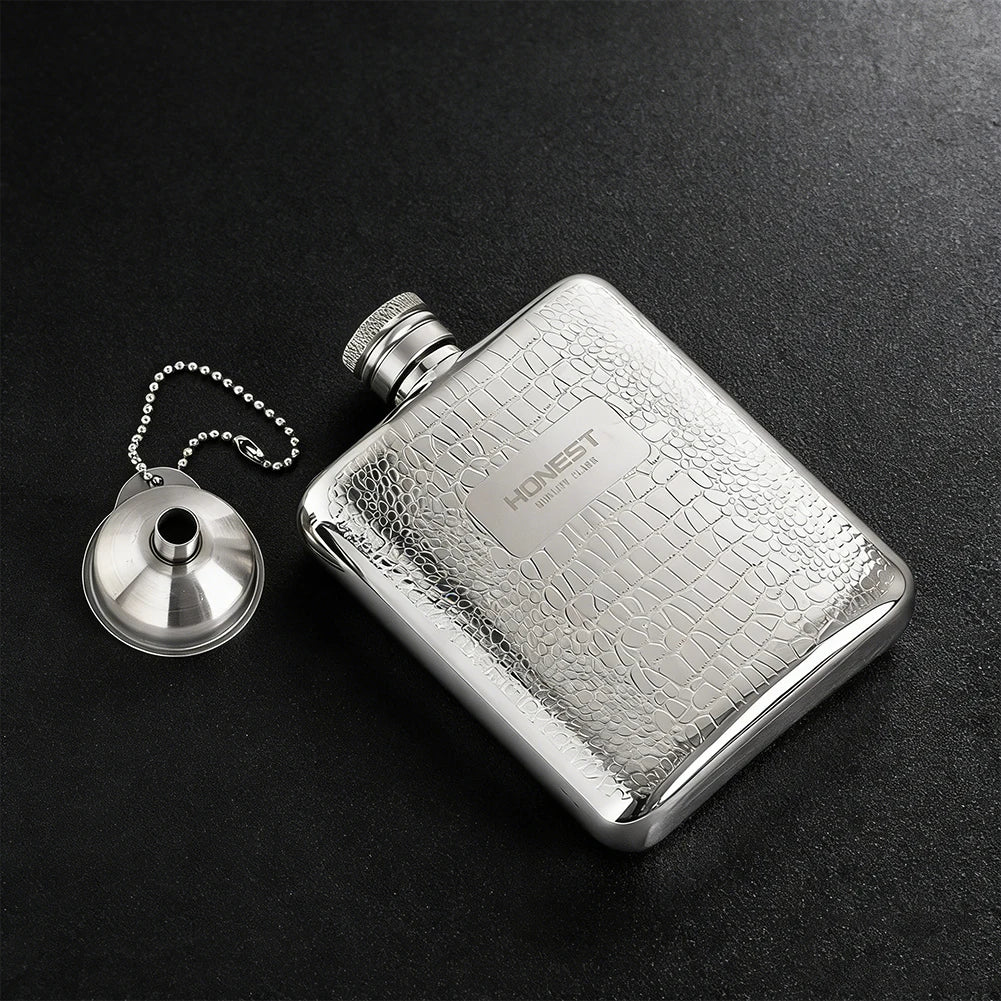 Stainless Steel Hip Flask with Funnel 6oz Alcohol Liquor Flagon Whiskey Flask Portable Wine Bottle Pot Container Gifts for Men