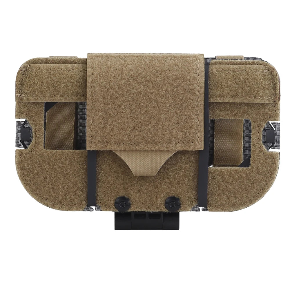 Tactical Phone Pouch with MOLLE/PALS Strap, Foldable Chest Phone Holder for Navigation & Tactical Vest Accessory