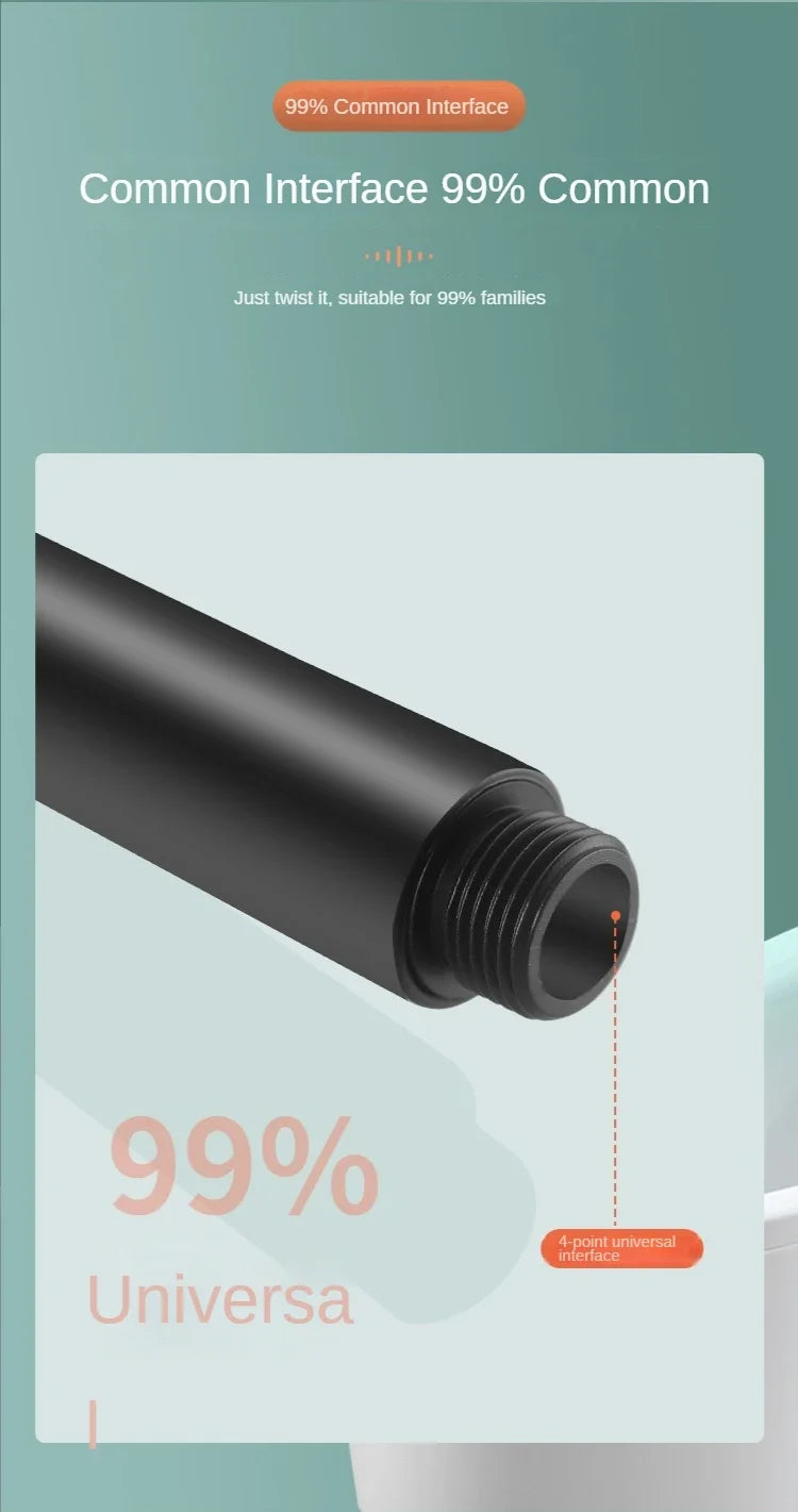 High-Pressure Handheld Shower Head with Stand and Hose - 5 Adjustable Water Flow Modes, Round Plastic Bathroom Accessory