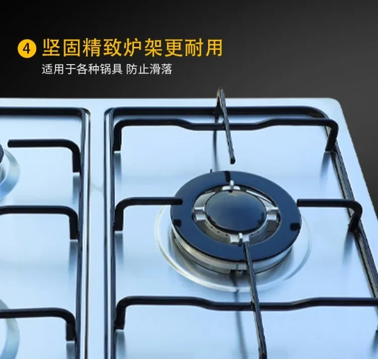 Boske 3 Burner Gas Stove Stainless Steel Panel High Power for Home Use Natural Gas LPG CEL