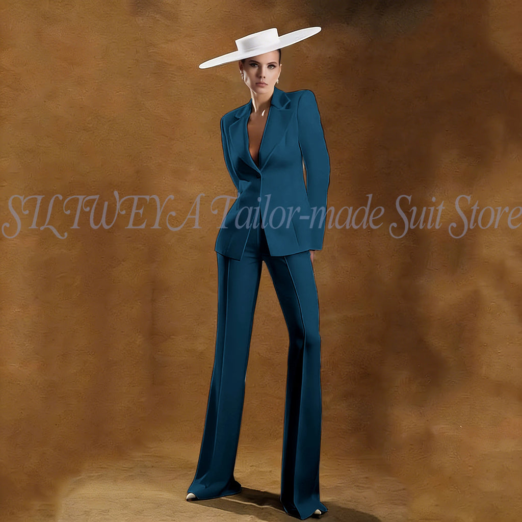 Ladies White Tailored Blazer Trousers Set Workplace Business Occasion Formal Attire 2026 Women Fashion Chic Office Commute Suit