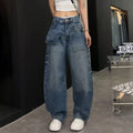Women Jeans Autumn 2025 New Fashion jeans Pocket patchwork asymmetry Design Long Trousers Women's Clothing Cotton thin pants