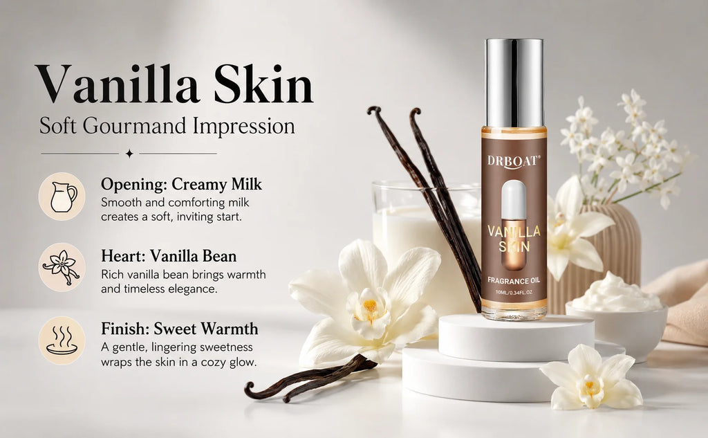 10ML Vanilla Roll-On Pheromone Oil - Portable Fragrance Oil, Sweet Vanilla Milk Gourmand Scent Eau De Toilette for Dating
