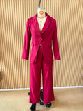 Women Beige Linen Lapel Blazer Wide Leg Pants Suit Notched Collar Straight Cuff Outfit 2026 Office Commute Elegant Street Sets