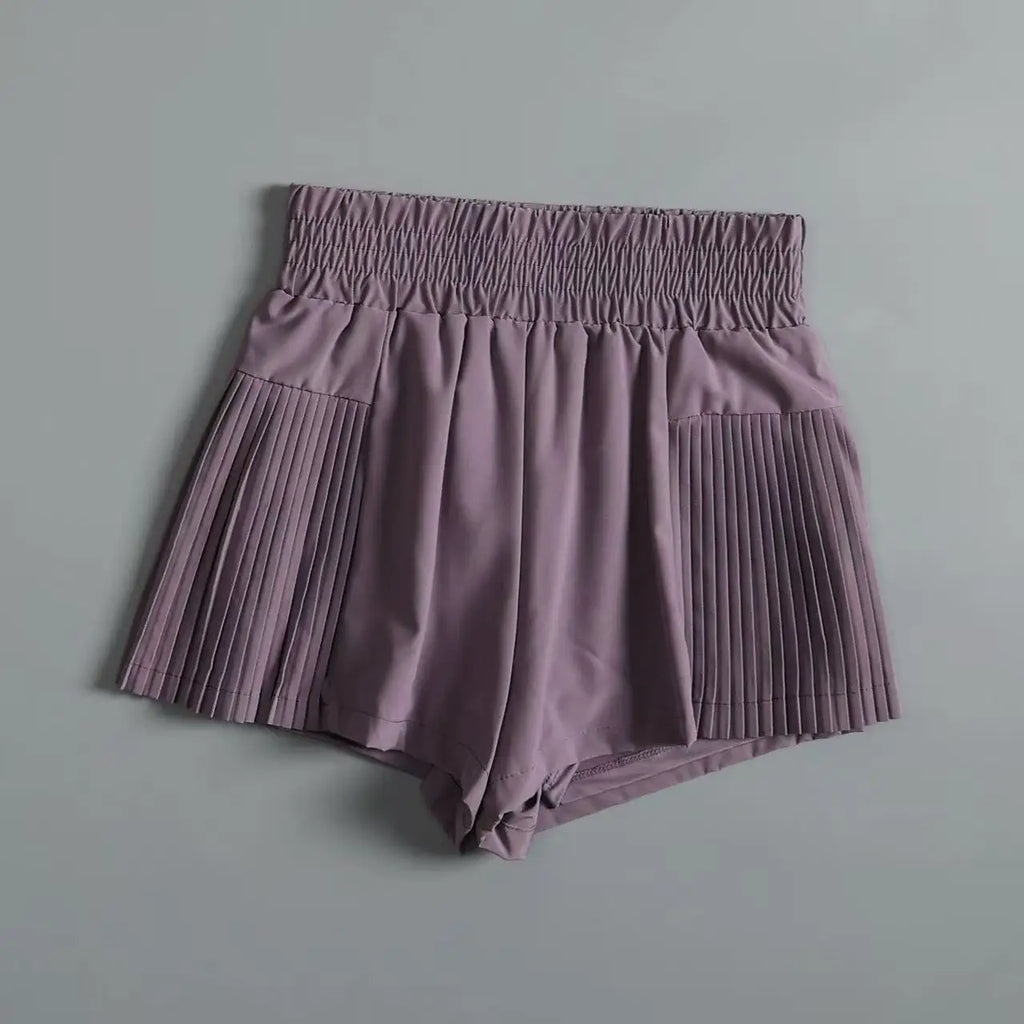 Women's Yoga Shorts Fake Two-Piece Loose-Fit Anti-Exposure Breathable Quick-Dry Running Fitness Sports Cropped Pants with Pocket