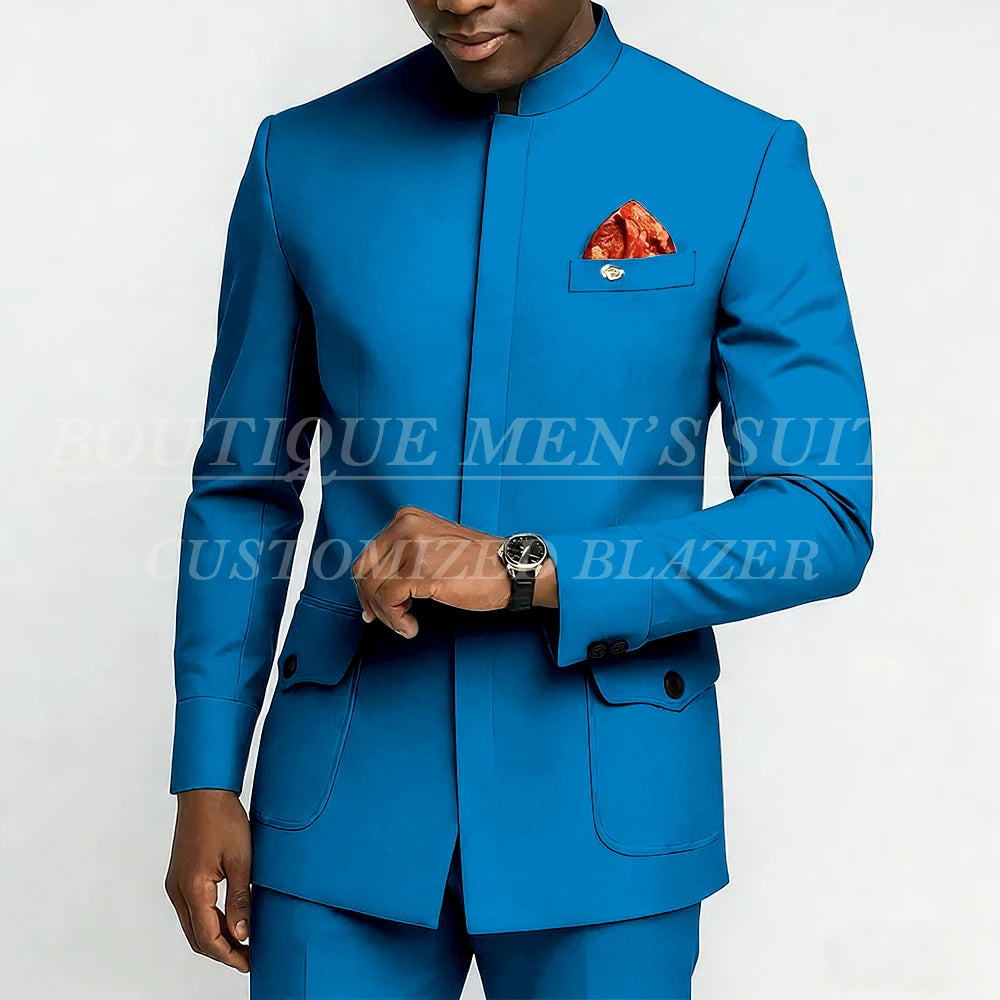Bespoke Men's Suits Fashion Daily Male Clothing High Quality 2 Piece Jacket Pants Full Sets Luxury Daily Smart Casual Outfits