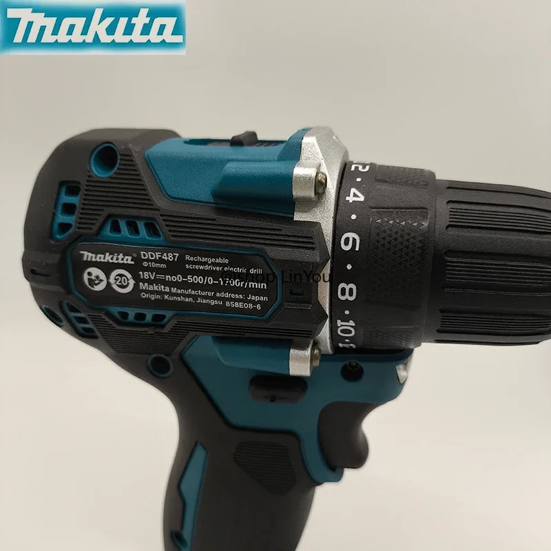 Makita DDF487 10mm Brushless 18V lithium electric rechargeable impact drill large torque screwdriver(bare machine）