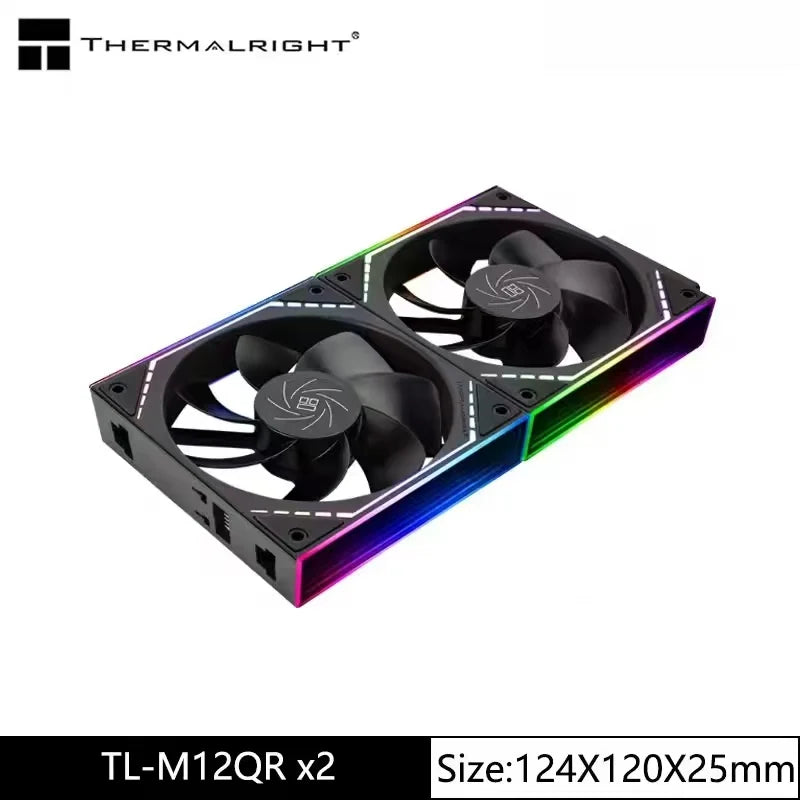 Thermalright TL-M12Q X3 120mm PC Case Cooling Fans, Daisy-Chain | 2000RPM | High Airflow | ARGB | Dual Infinity Mirrors Lighting