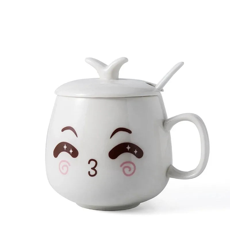 Modern simplicity Creative Ceramic Mugs Cute Cartoon Face Expression Water Container Lover Coffee Mugs Travel cute cup gift