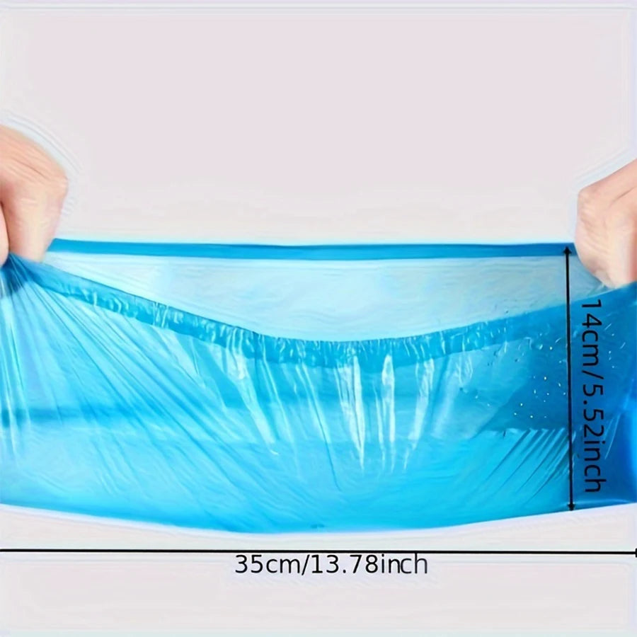 100/200/300/400Pcs Disposable Blue PE Shoe Covers Waterproof Dustproof Boot Covers for Home Hospital Office Use One Size FitsAll