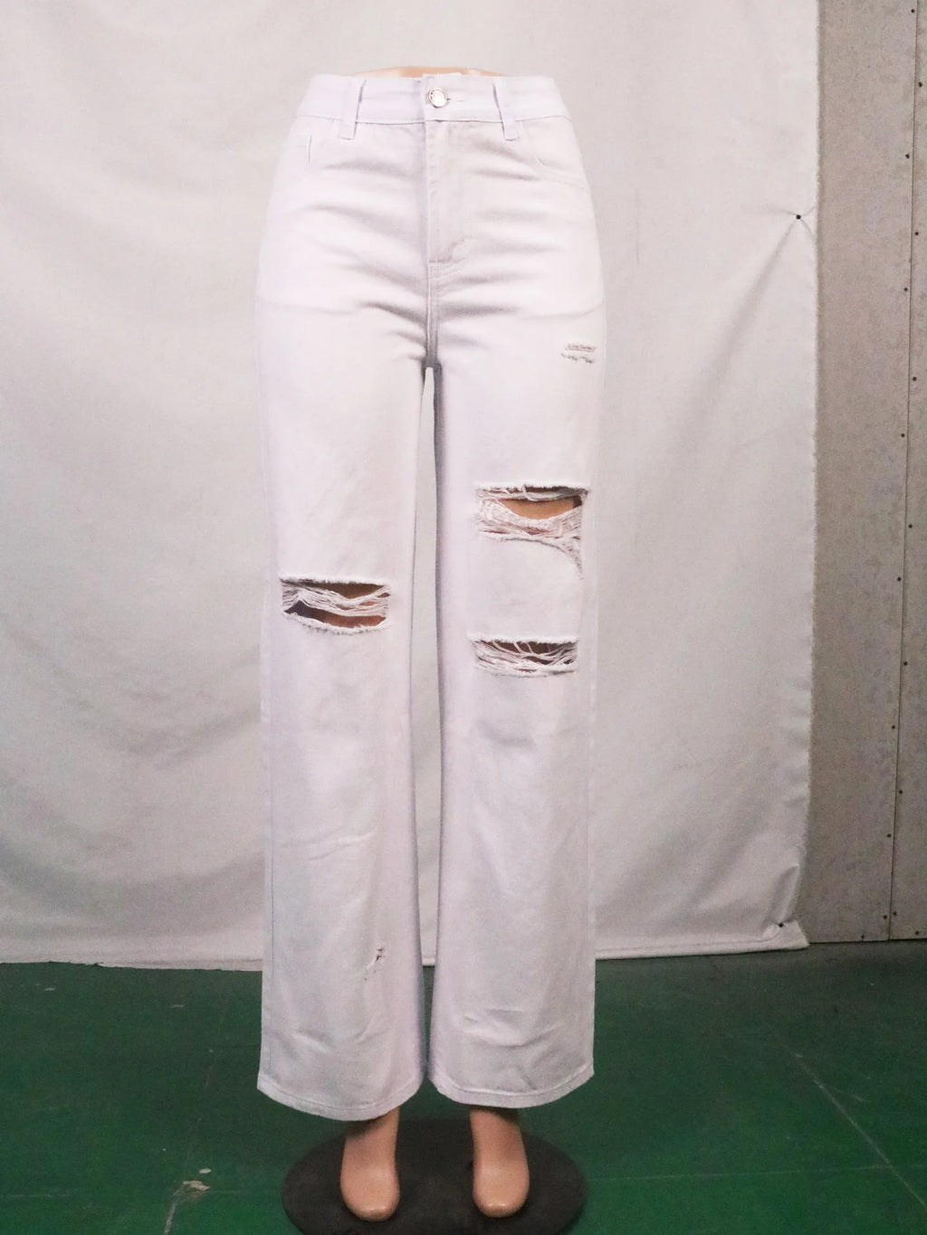 2026 New Style Denim Trousers for Women Washed Straight Trendy Long Ripped Jeans Xintang