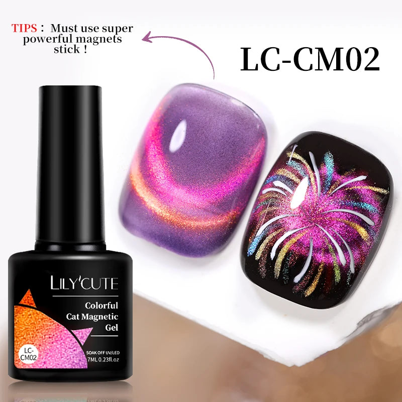LILYCUTE 7ml Gold Coffee Cat Magnetic Gel Nail Polish Autumn Winter Nails Ultra Shine Moonlight Semi Permanent UV Gel Soak Off