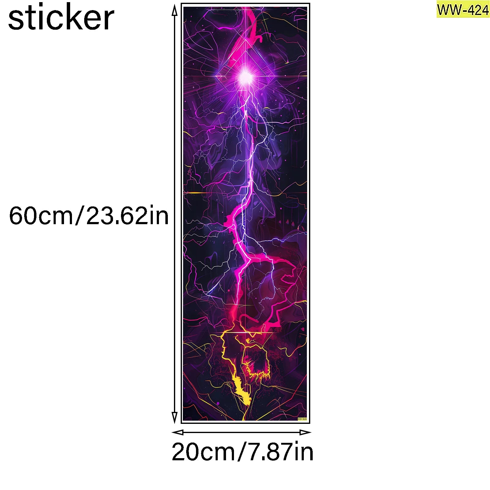Colorful lightning, trendy scooter stickers, skateboard stickers, scooter floor mat stickers, personalized cool skateboard