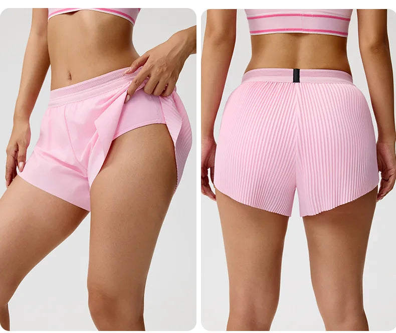 Womens Tennis Golf Skort Built‑in Liner Shorts Two‑Piece Look Sports Skirt Yoga Running Fitness Gym Workout Outdoor Short Skirt