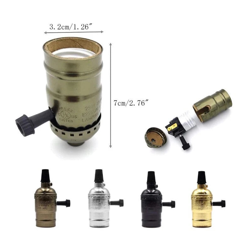 Lamp Holder Vintage Edison bulb E26 E27 Base Screw Bulb base Aluminum Light 110V 220V Socket Industrial Retro Pendant Lampholder