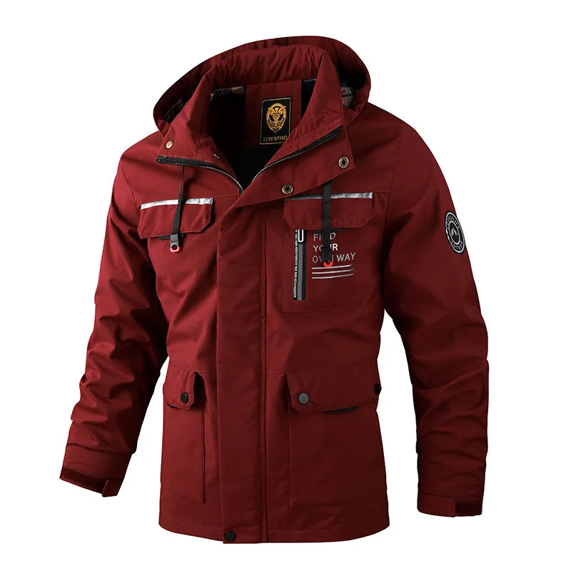 Men's Casual Jacket Parka Autumn/Winter Hooded Jacket Men's Coat Solid Color Outdoor Chic