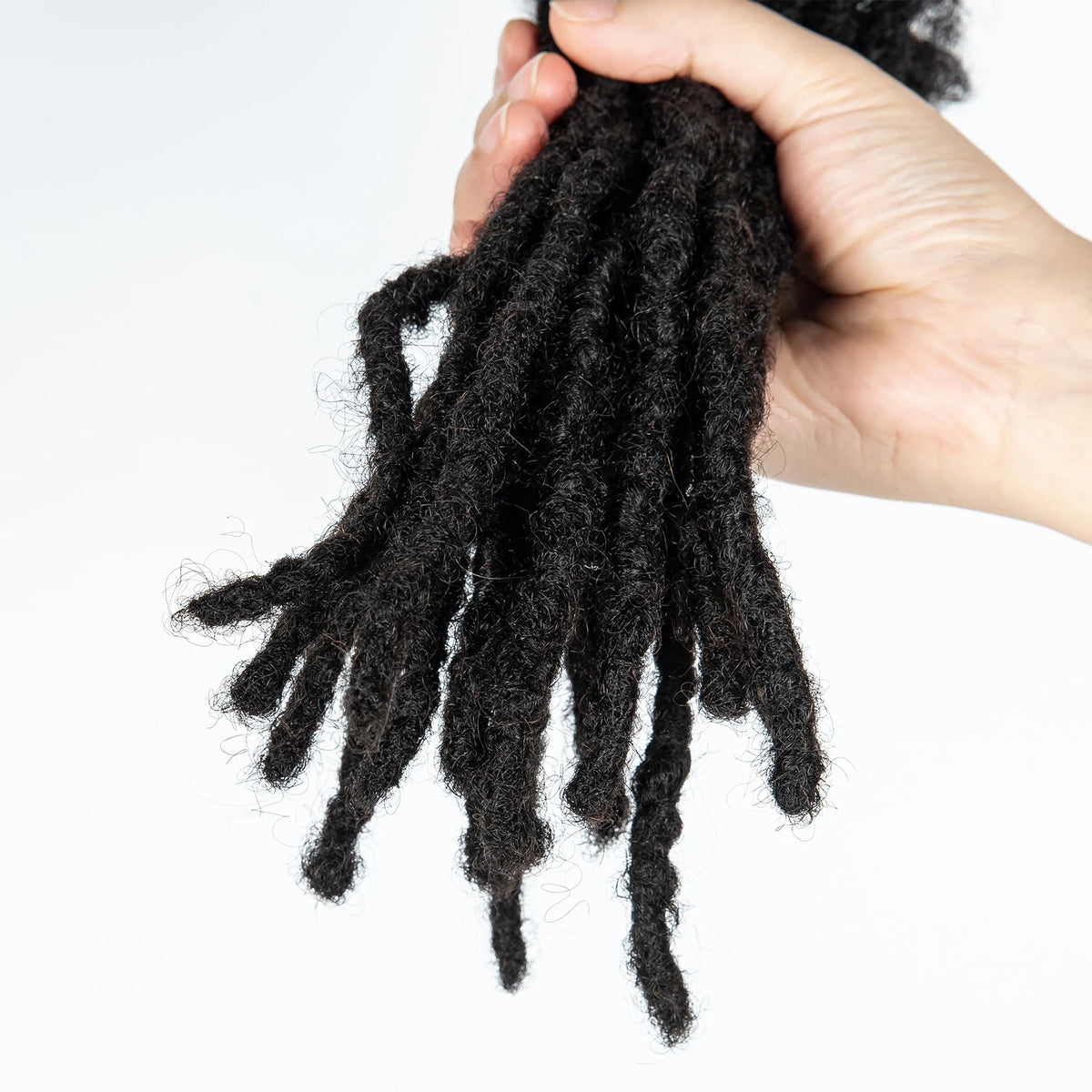 100% Real Human Hair Dreadlock Extensions for Crochet Braids 0.6cm Width Handmade Loc Extensions Human Hair for Men Women