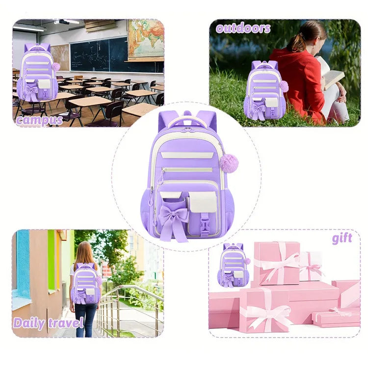 Cute Student Backpack 3pcs/set Primary Schoolbag Rabbits and Quicksand Kawaii Student Backpack Teenage Girls Handbag Rucksack