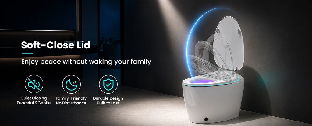 Sanyipace Smart Toilet Seat with Bidet 17.3" ADA Comfort Height Air Dryer Heated Seat Warm Water 1000 Map 360° Auto Flush Toilet