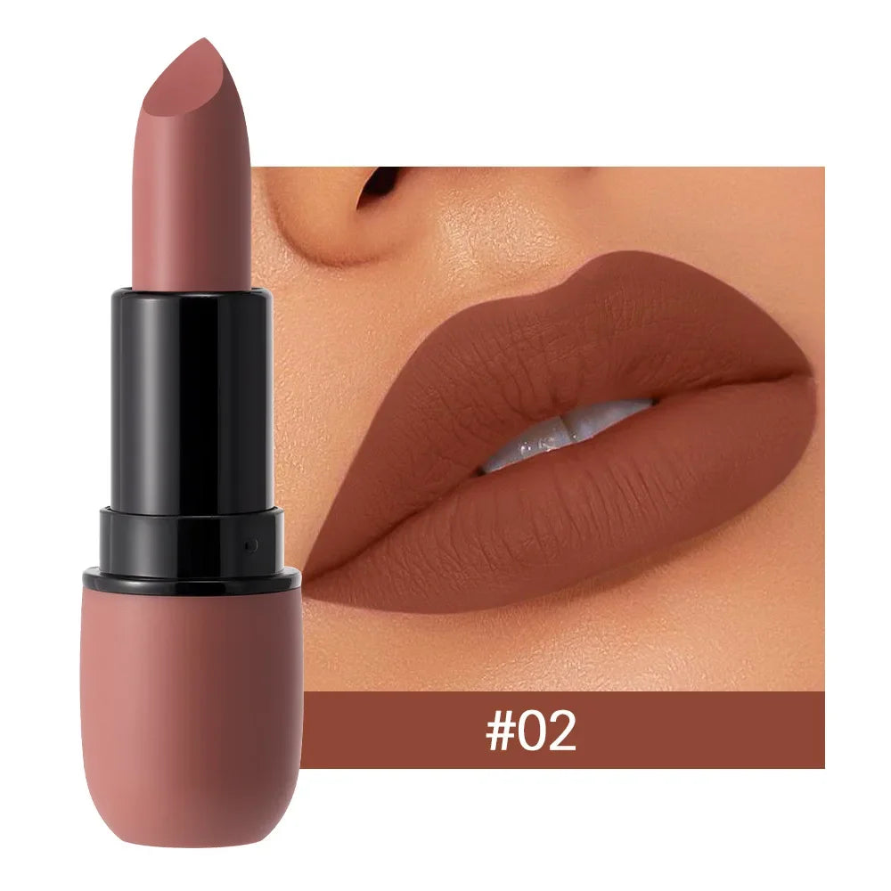 6 Colors Sexy Matte Lipstick Waterproof Long Lasting Color Rendering Non-stick Velvet Lips Contour Pencil Woman Makeup Cosmetics