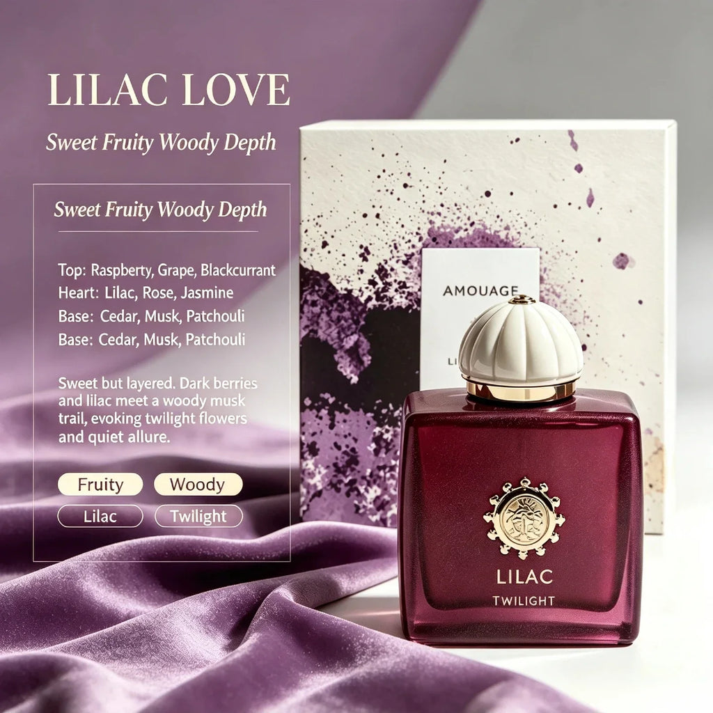 AMOUAGE Perfume Collection: Guidance 46, Interlude & Lilac Love 100ml Unisex Eau De Parfum, Luxury Woody Oriental Arabian Scent