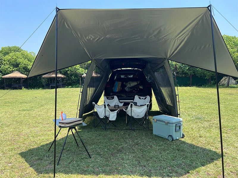 Outdoor SUV Car Camping tent Portable Waterproof Tent 3-4 people Dome Extension tent Sunshade Tunnel style tent,Large tent.