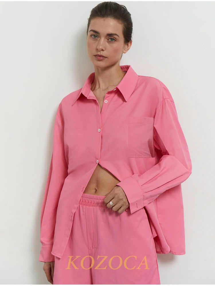 Summer Two Piece Set Women Shorts Suit Green Lapel Long Sleeve Shirts Sets Female Elegant Casual High Waist Pants Lady Outfits