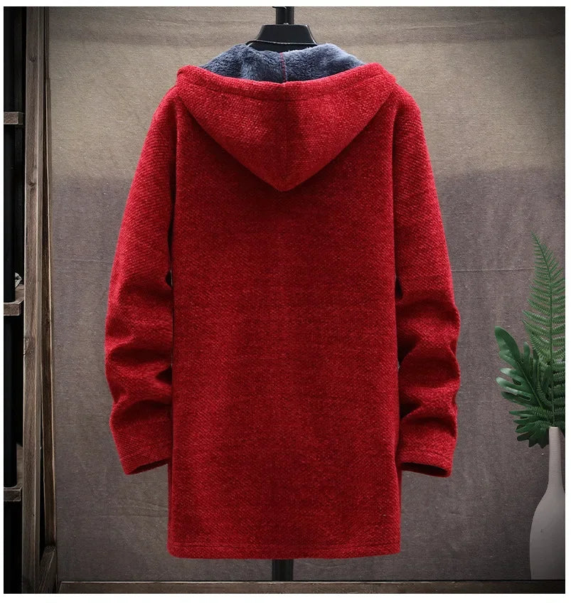 Customizable Thick hooded cardigan jacket