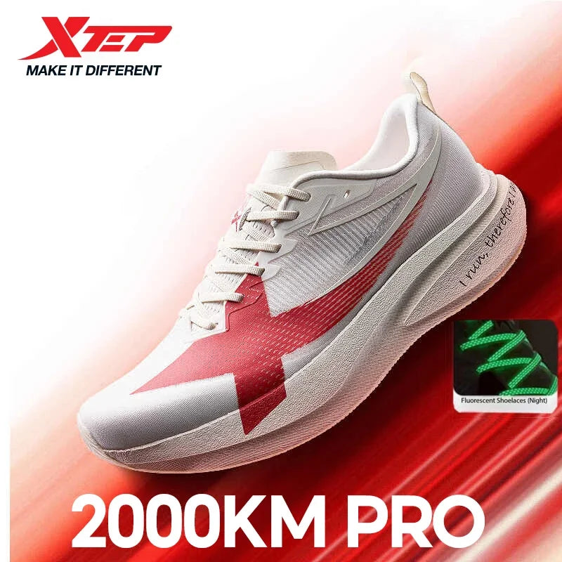 XTEP 2000km PRO Men's Running Sneakers 2026 Spring Cushioned Stability Comfort Lightweight Male Sports shoes 874219110026