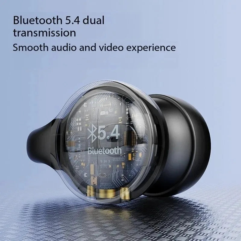 Digital Display Ows Ear Clip Wireless Bluetooth 5.4 Headphones with Noise Reduction for Sports Music New Mirror-Style Headphones